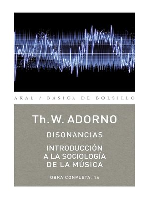 cover image of Disonancias / Introducción a la sociología de la música